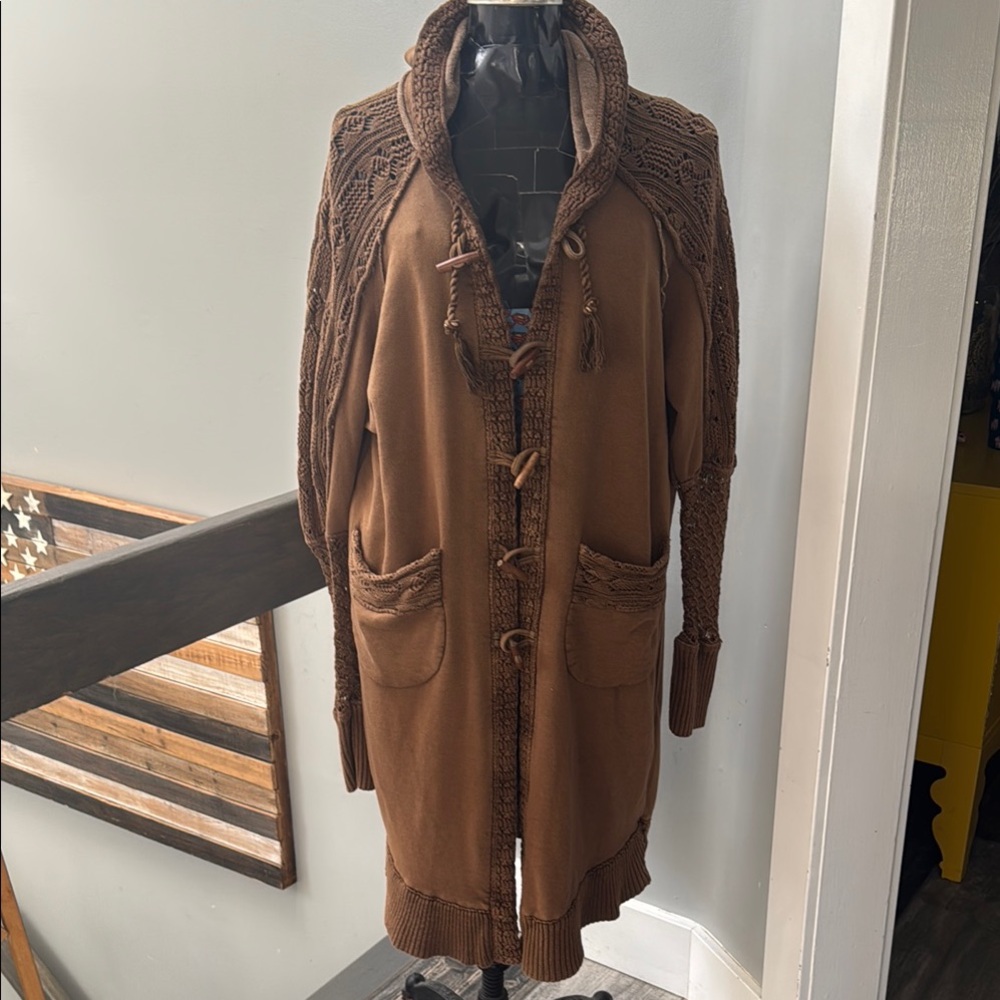 Free People Oversized brown Knit Cardigan Size L